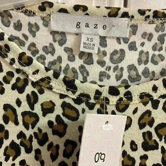 NWT GAZE Leopard Print Ruffle Hem, XS - Picture 4 of 5